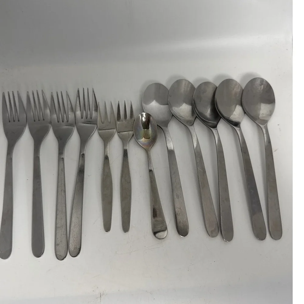 IKEA Flatware Set Mixed Lot 11pc Silver Stainless Steel Good Modern Utensils
